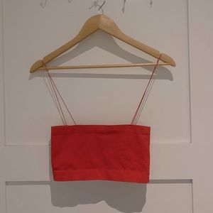 Urban outfitters thin strap red crop top